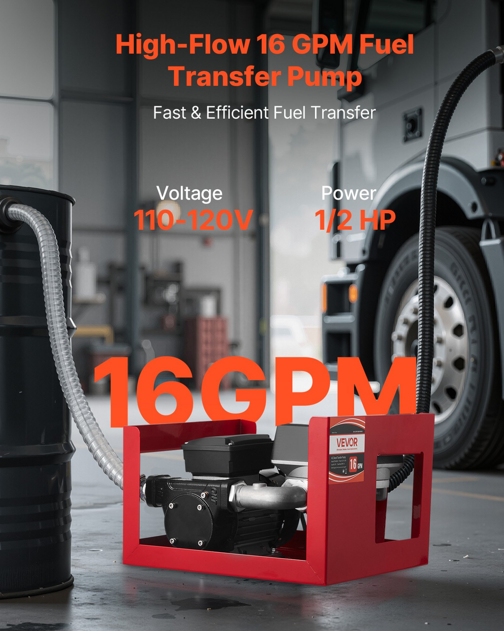 Bomba de transferencia de combustible de 110 V, 60 L | VEVOR