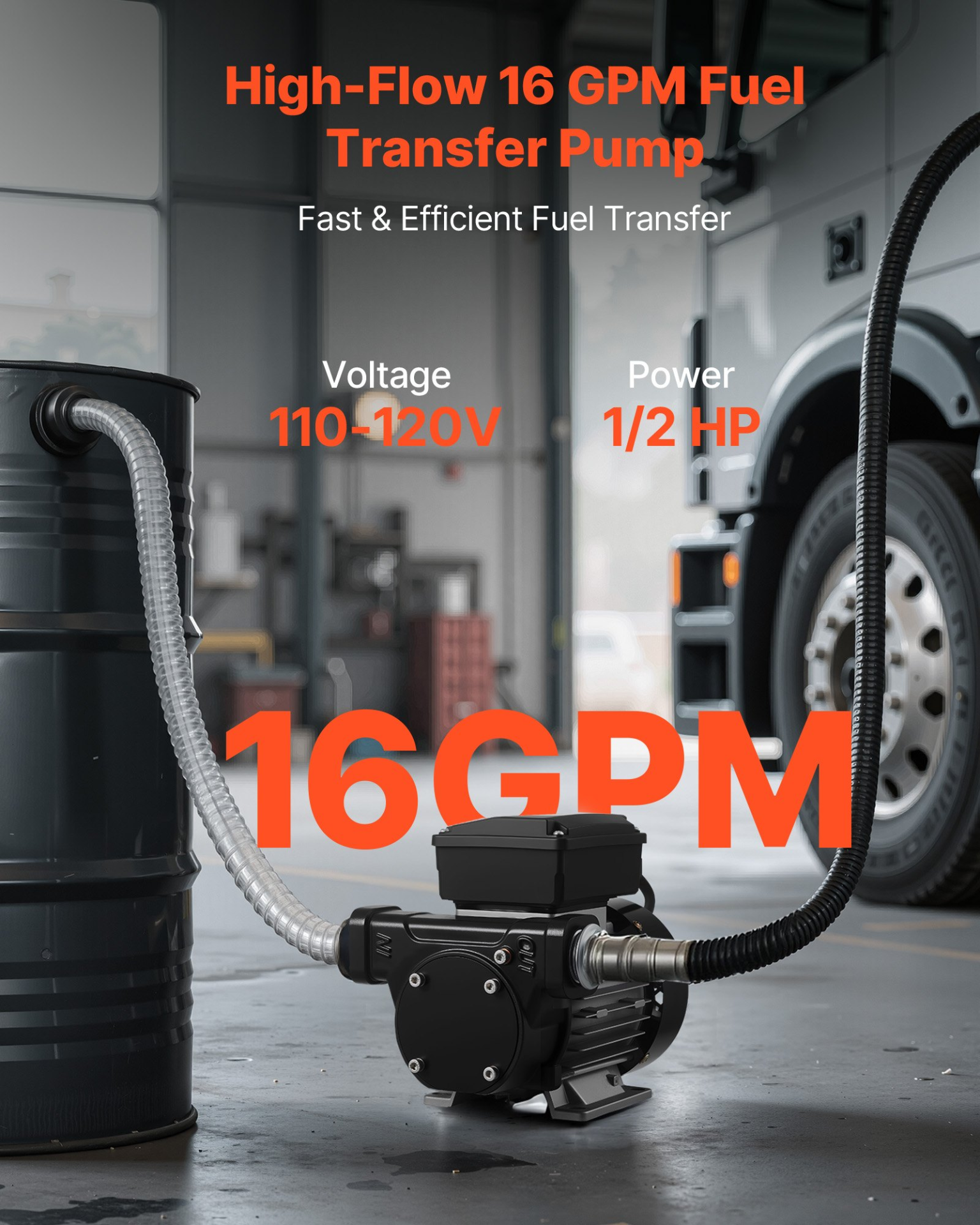 Bomba de transferencia de combustible de 110 V, 16 GPM | VEVOR
