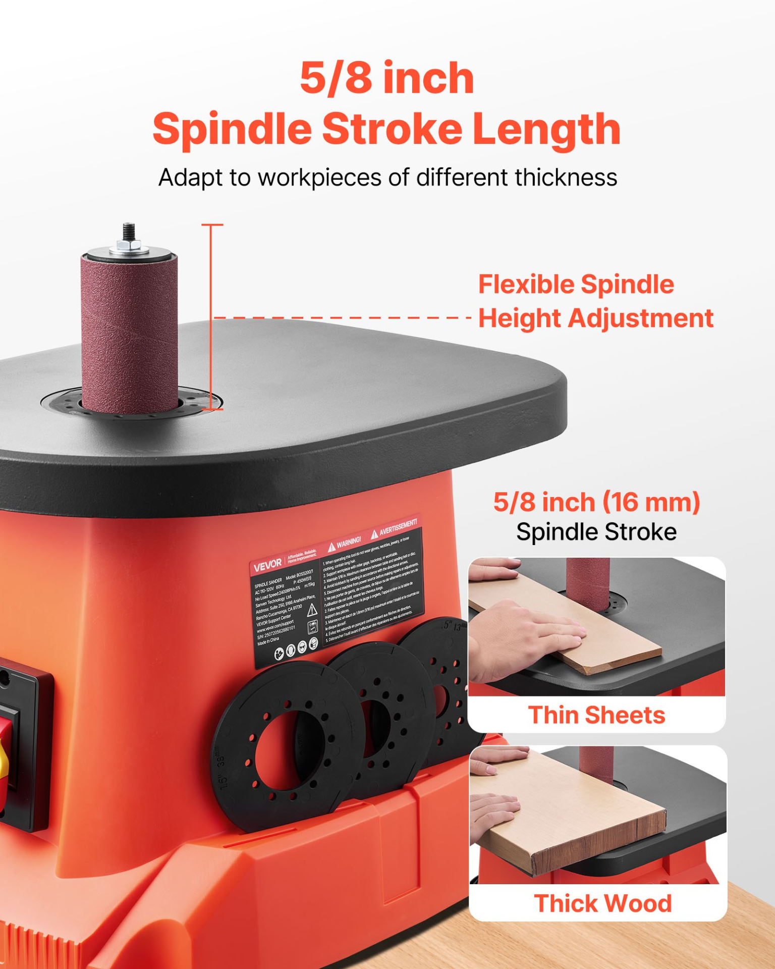 Lijadora de husillo oscilante, 2400 RPM