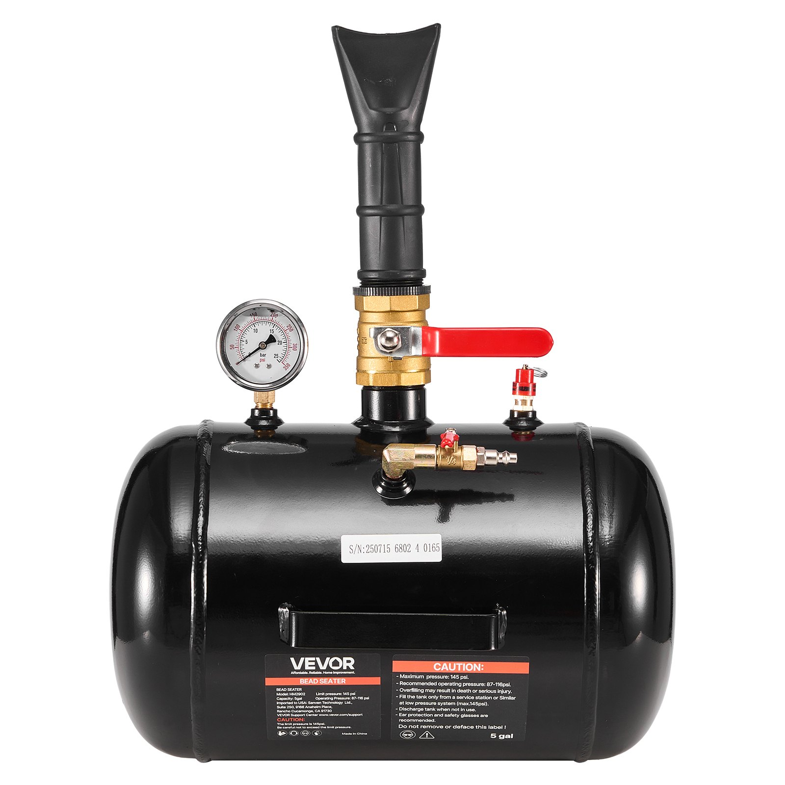 Inflador De Talón De Neumáticos 5 gal / 18.9 L, 116 PSI | VEVOR