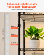Estantería para plantas con luz de cultivo | VEVOR