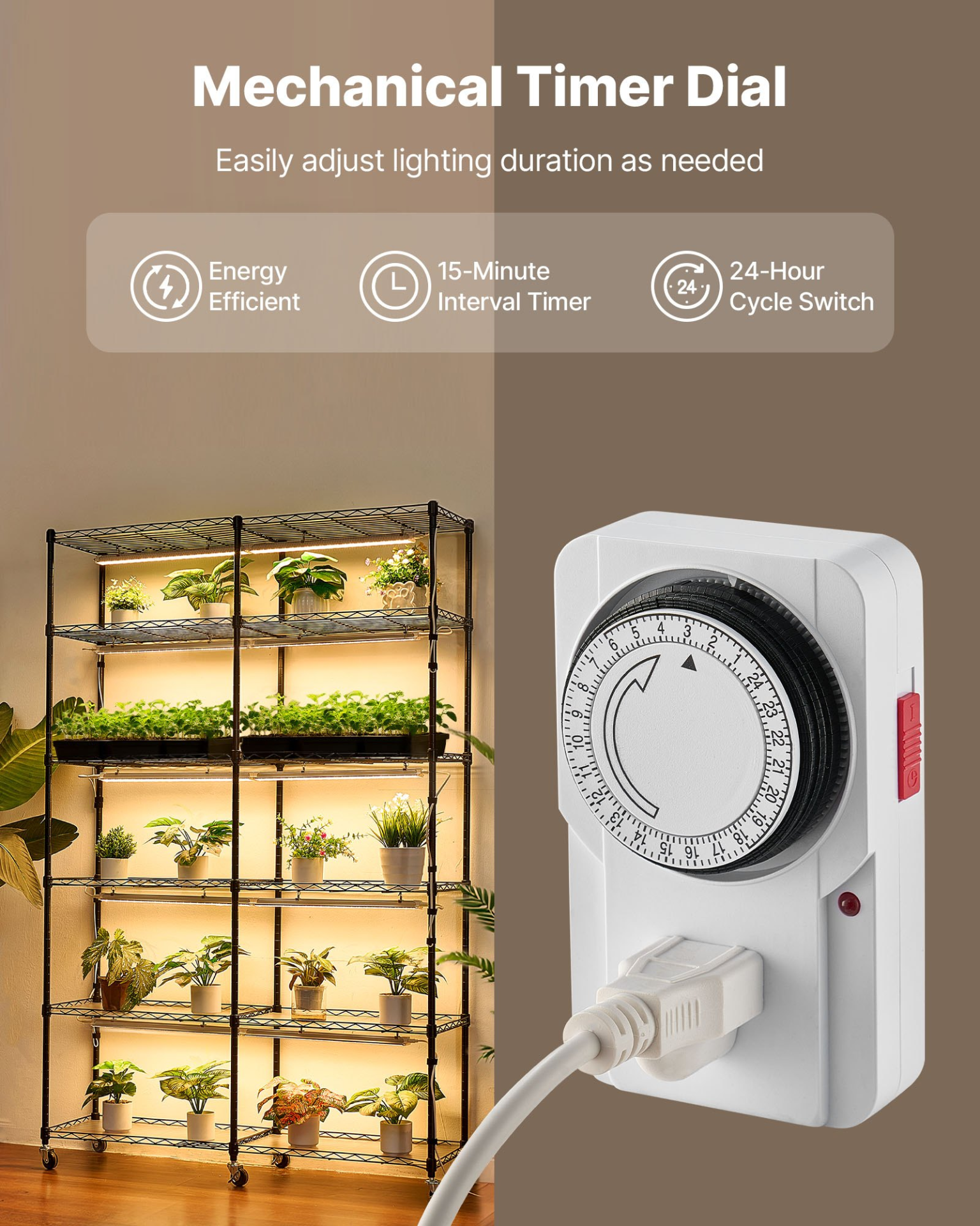 Estantería para plantas con luz de cultivo | VEVOR