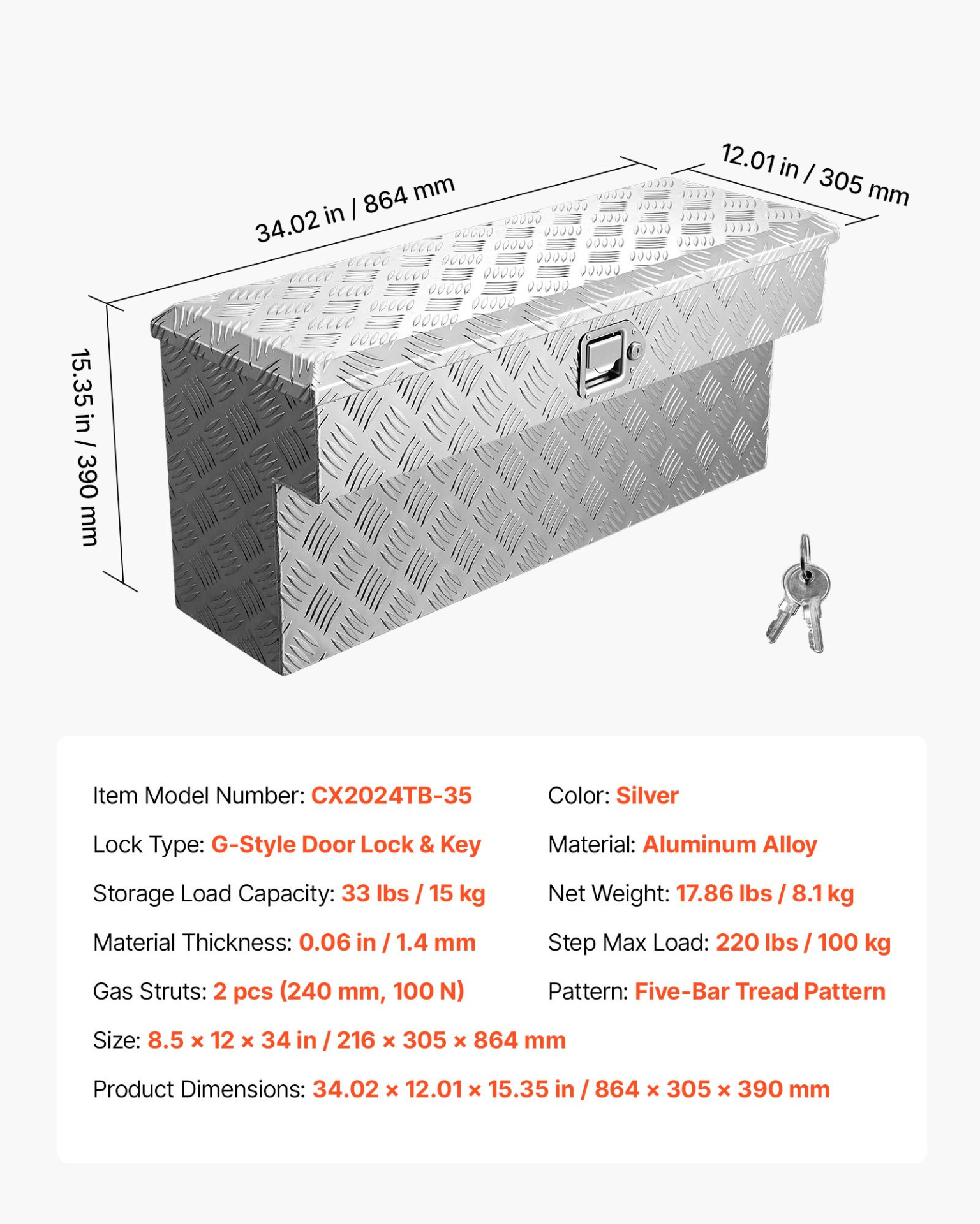 Caja de herramientas para caja de camioneta | VEVOR