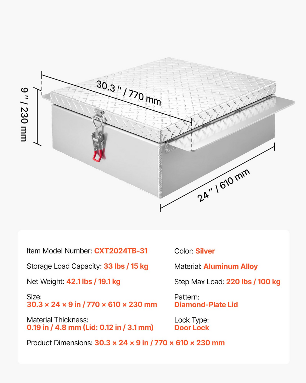 Caja de herramientas para caja de camioneta CZGJX22INC | VEVOR