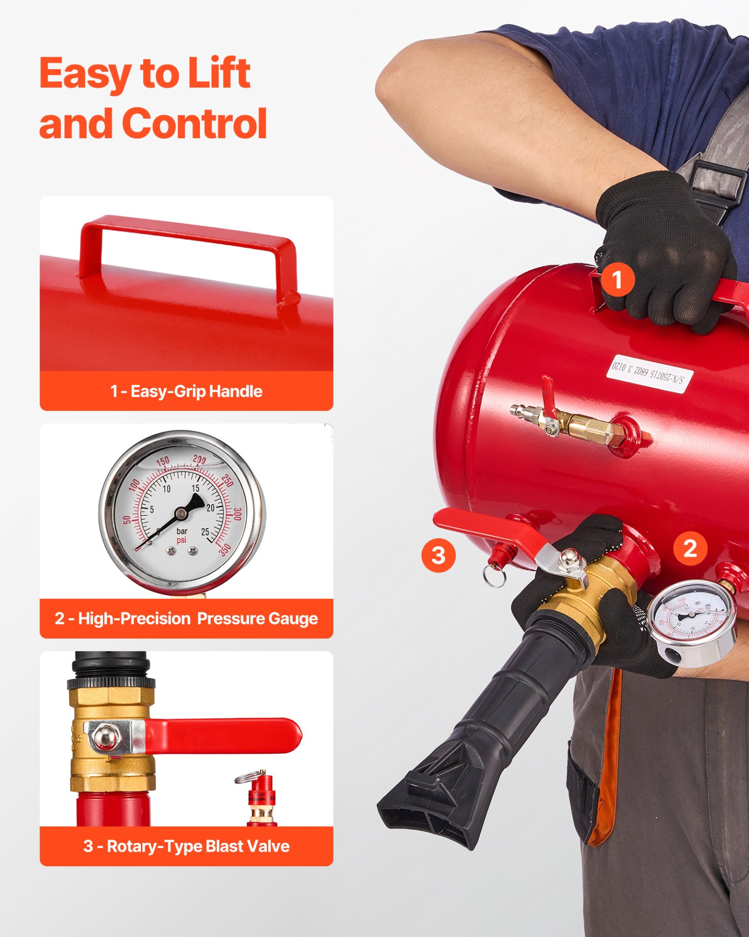 Inflador De Talón De Neumáticos 5 gal / 18.9 L LTBCQXZXS5 | VEVOR