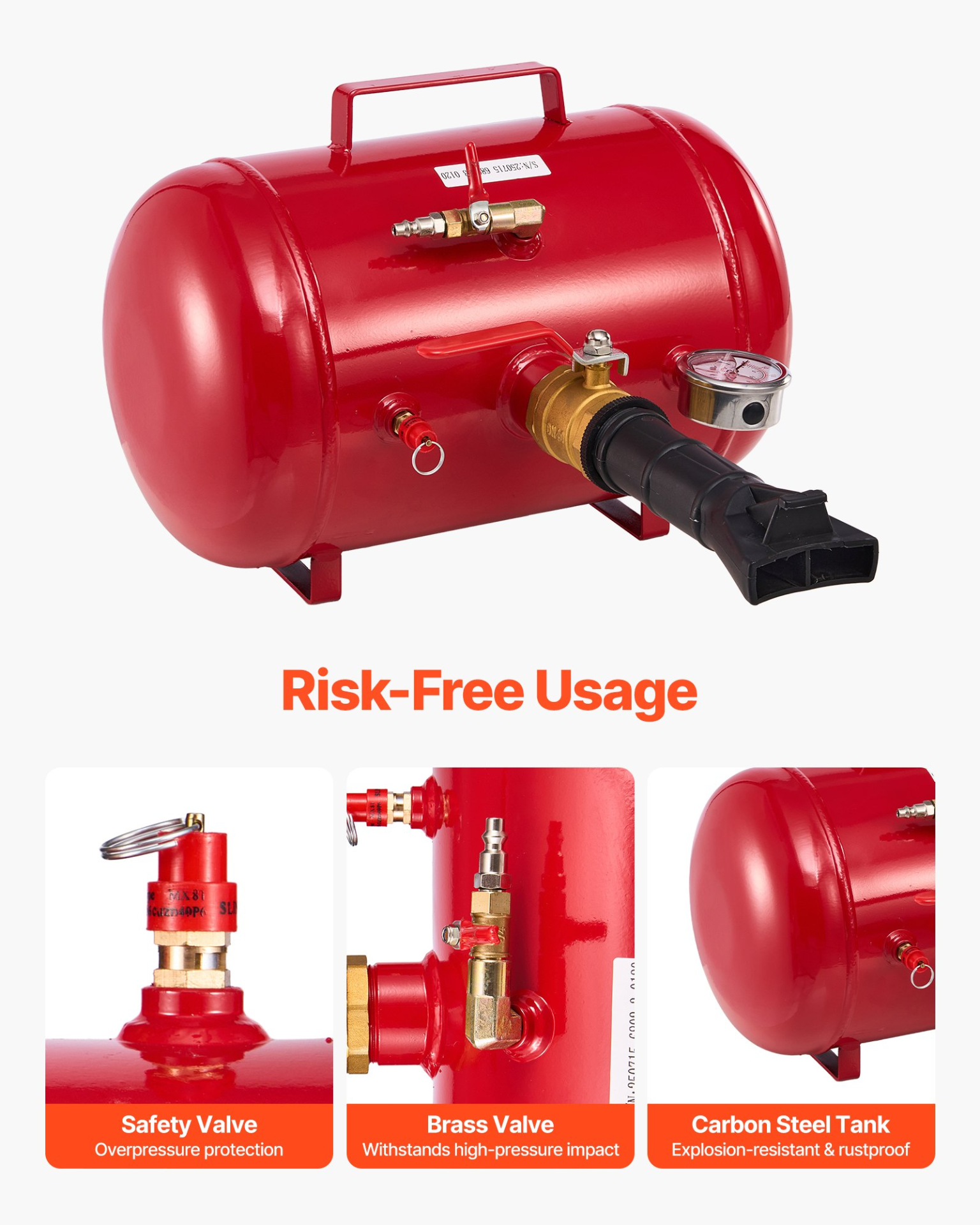 Inflador De Talón De Neumáticos 5 gal / 18.9 L LTBCQXZXS5 | VEVOR