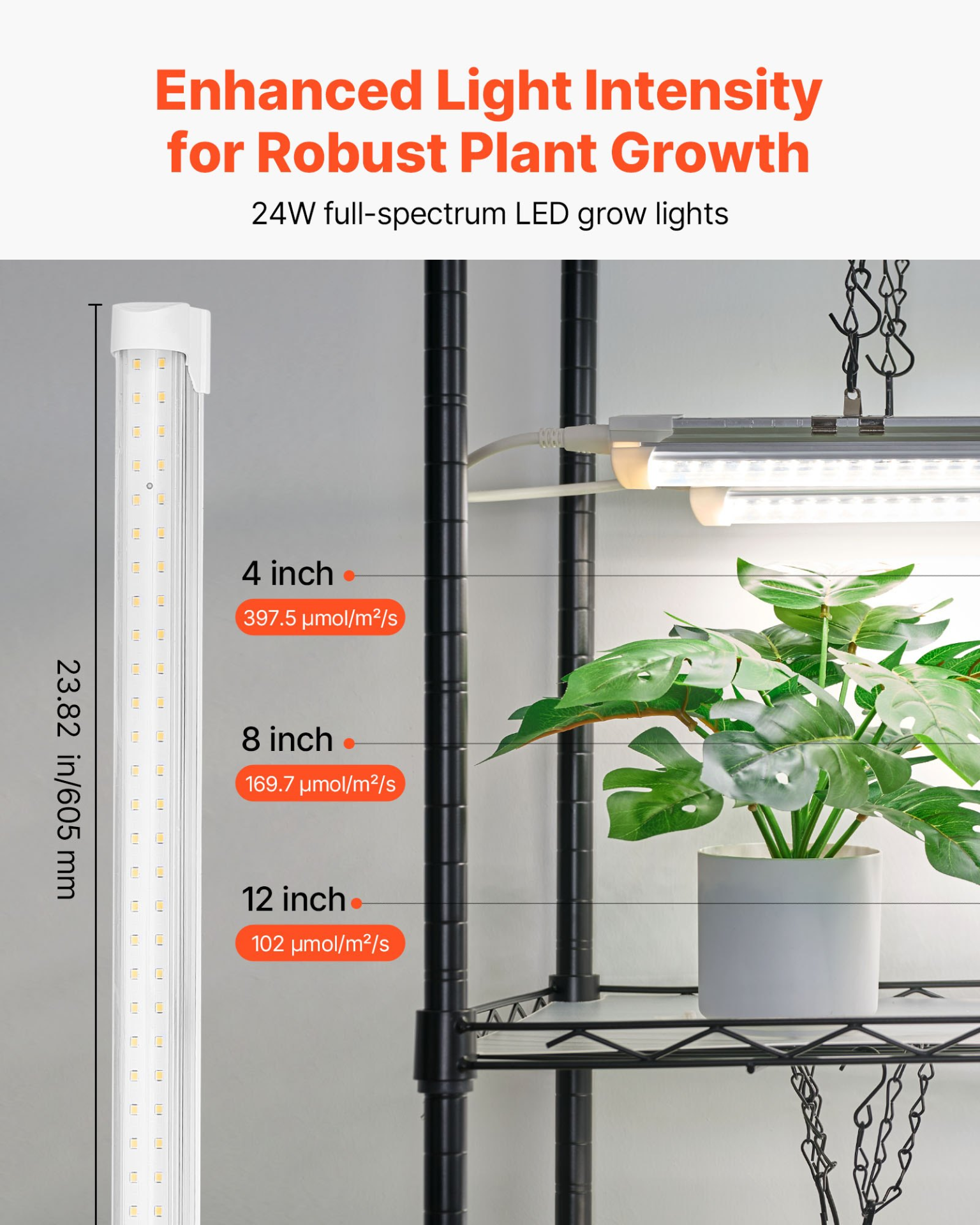 Estantería para plantas DIY con luces de cultivo | VEVOR