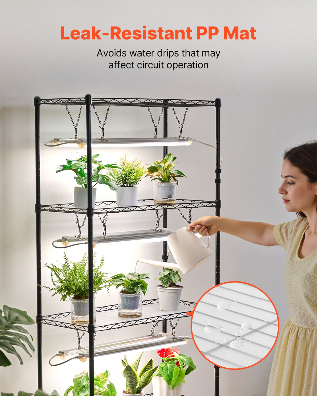 Estantería para plantas DIY con luces de cultivo | VEVOR