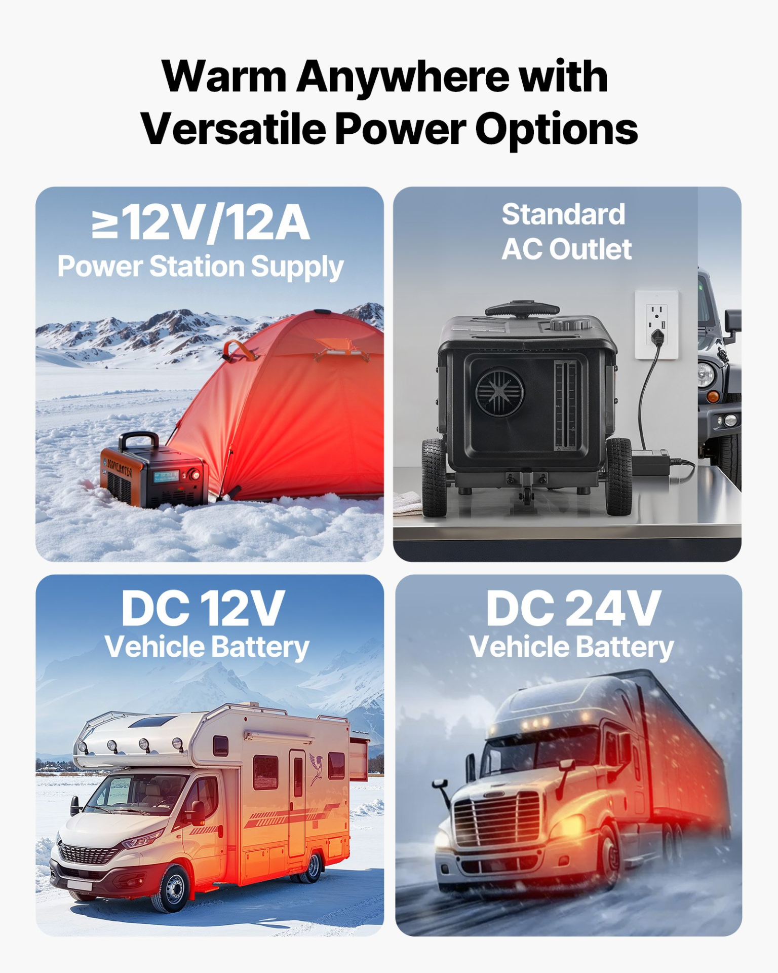 Calefactor diésel, 8 kW, CC 12 V/24 V, 1,3 galones