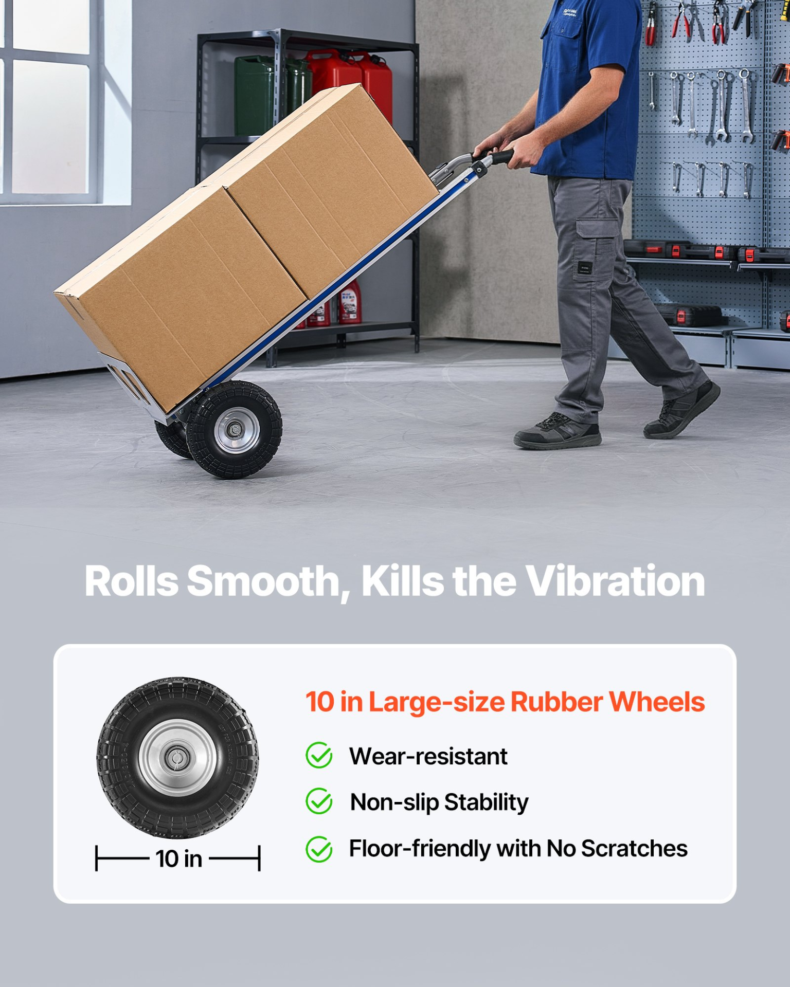 Carretilla de mano, capacidad de carga de 227 kg (500 lbs) | VEVOR