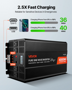 Inversor de potencia de 4000 W, 12 V