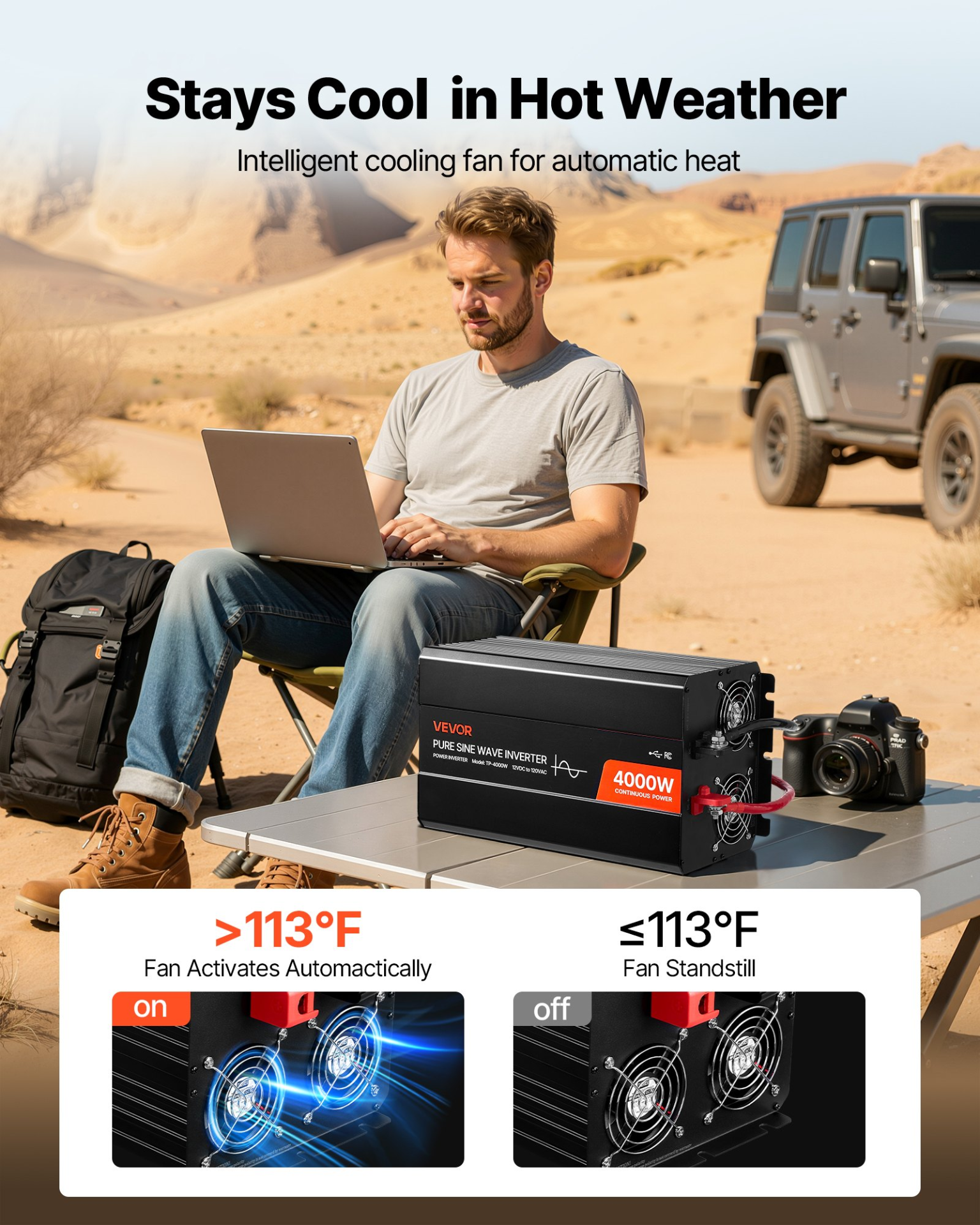 Inversor de potencia de 4000 W, 12 V