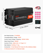 Inversor de potencia de 4000 W, 12 V