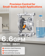 Bomba neumática de doble diafragma, 6.6 GPM | VEVOR