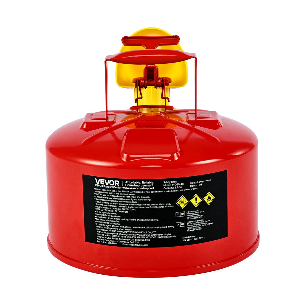 Bidón de seguridad para gasolina, 2.5 galones | VEVOR