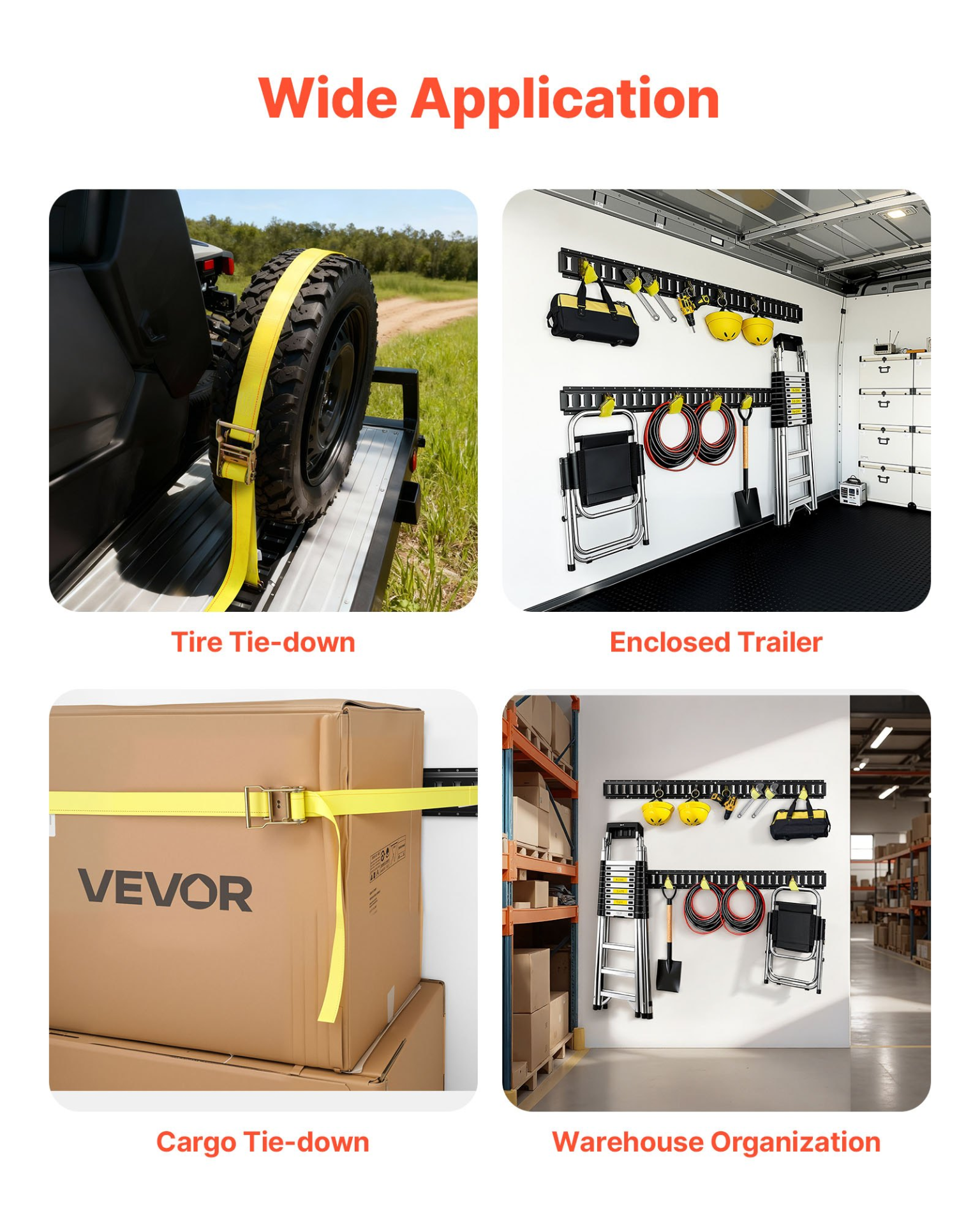 Kit de rieles de amarre E-Track SPEXGD5FT1 | VEVOR