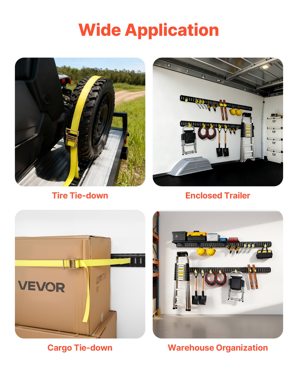 Kit de rieles de amarre E-Track SPEXGD8FT1 | VEVOR