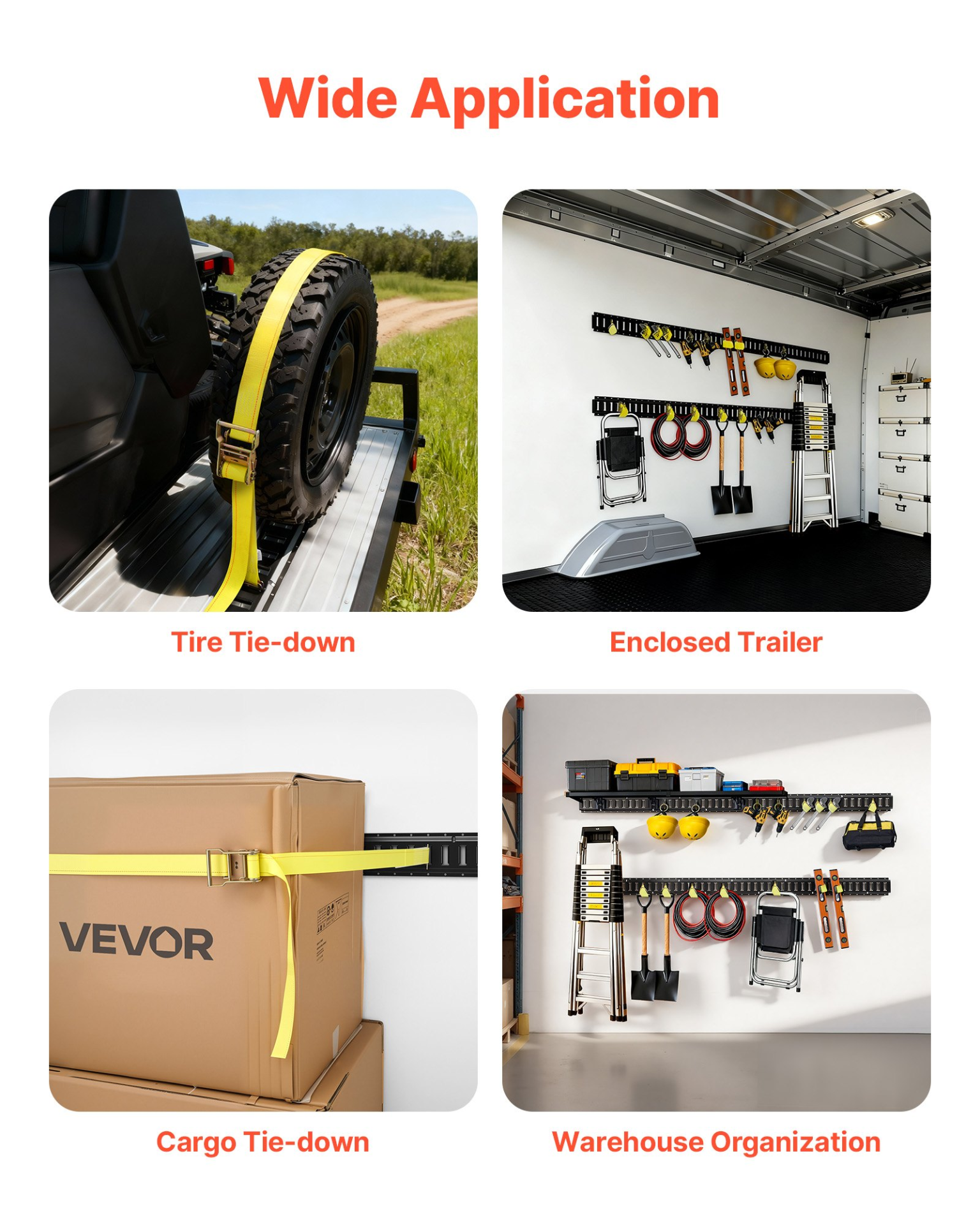 Kit de rieles de amarre E-Track SPEXGD8FT1 | VEVOR