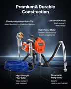 Pulverizador de pintura sin aire con soporte, 3300 PSI | VEVOR