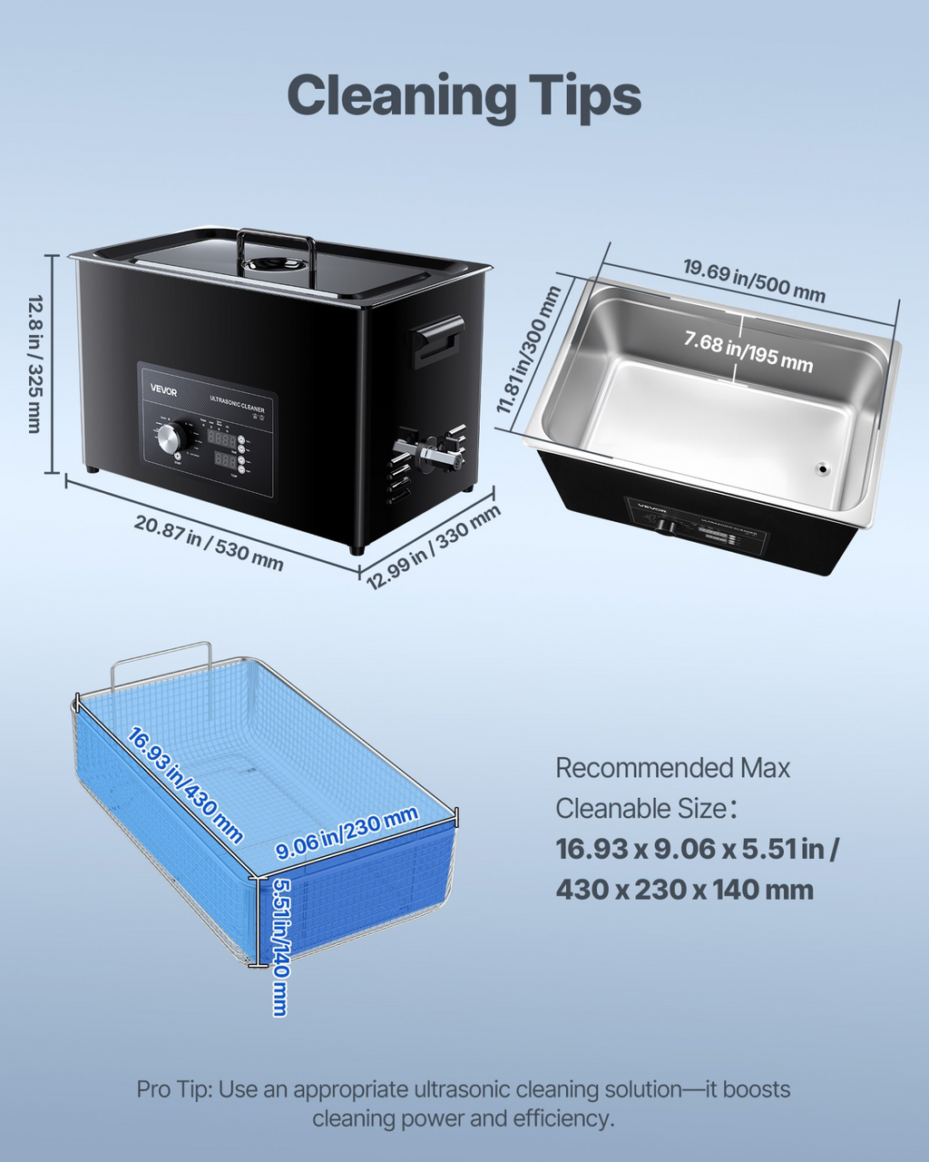 Limpiador ultrasónico 30L, 30 L | VEVOR