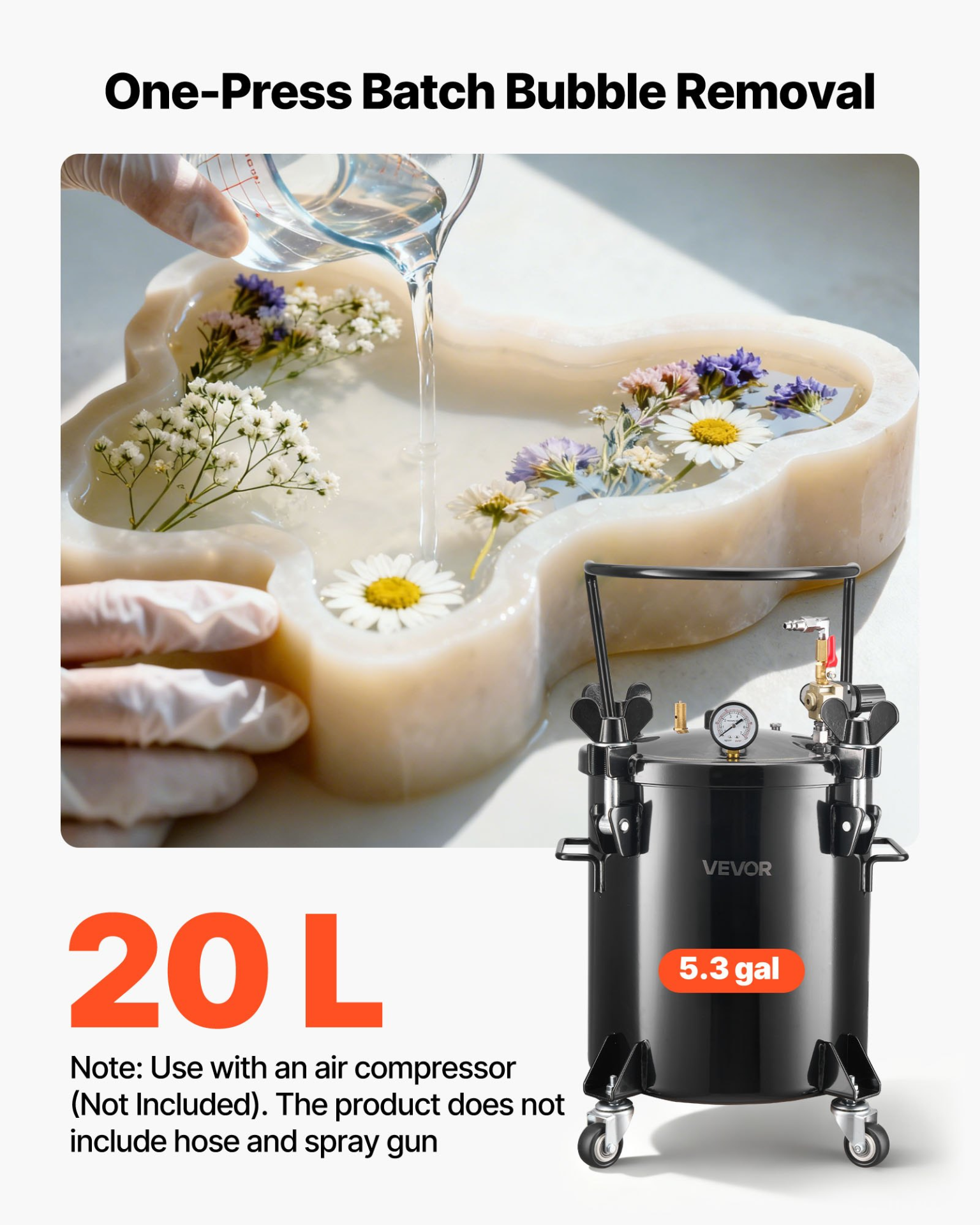 Tanque de presión, 5.3 gal/20 l | VEVOR