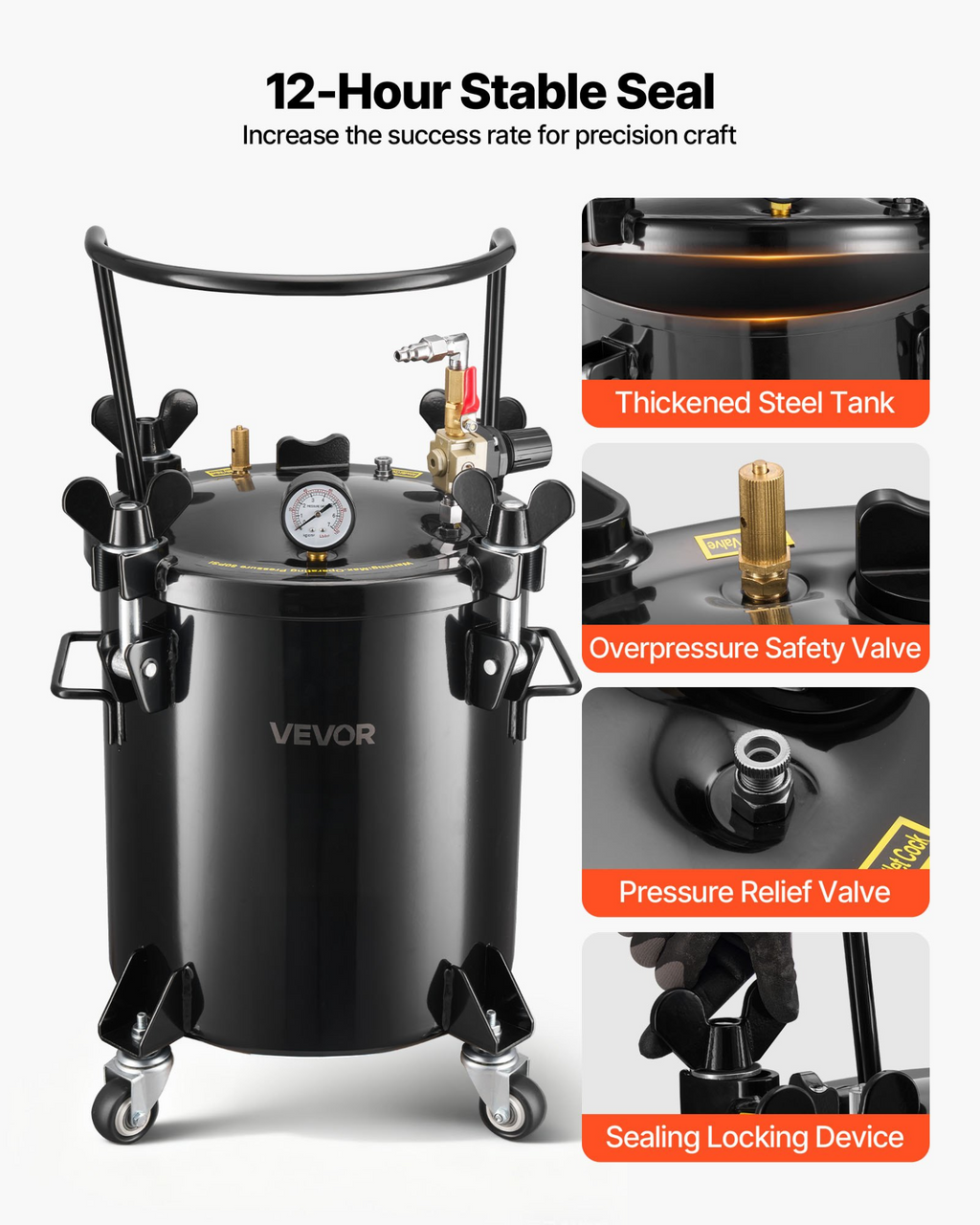 Tanque de presión, 5.3 gal/20 l | VEVOR