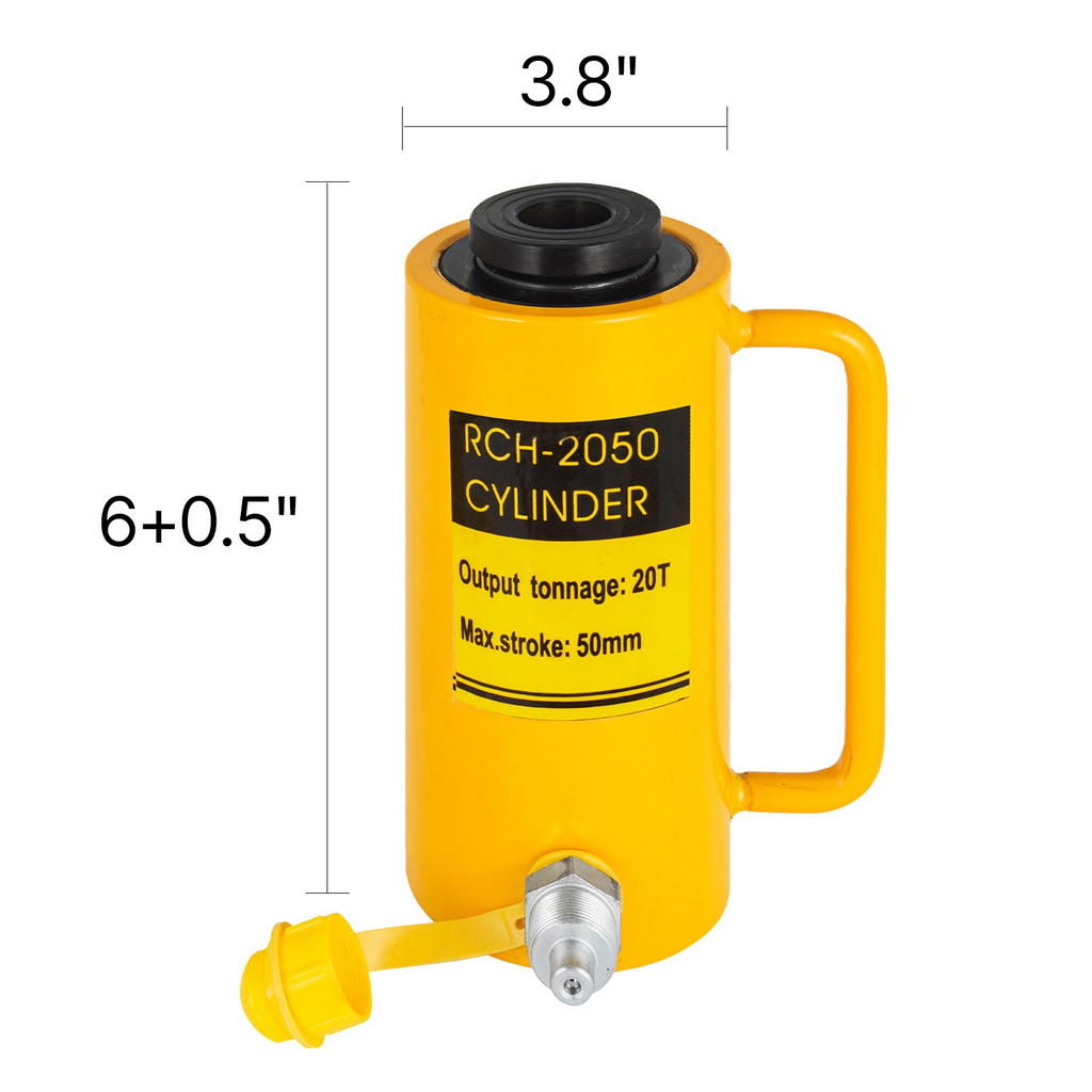 Cilindro hidráulico de acción simple hueco de 20T | VEVOR