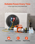 Bomba de vacío y manómetro AC, 7 CFM 3/4 HP | VEVOR