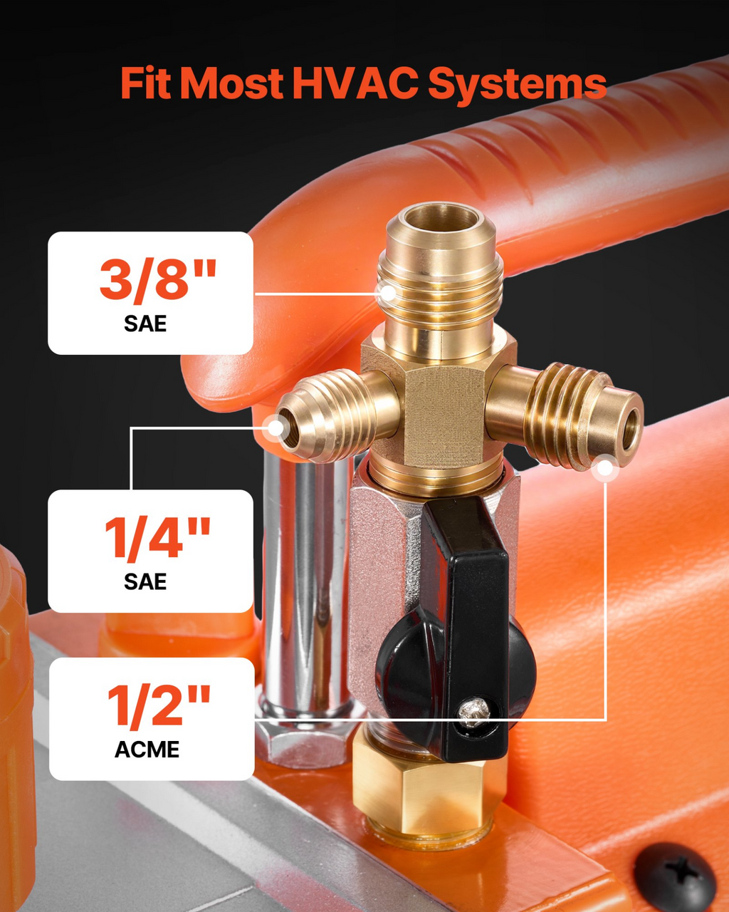 Bomba de vacío y manómetro AC, 7 CFM 3/4 HP | VEVOR