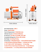 Bomba de vacío y manómetro AC, 7 CFM 3/4 HP | VEVOR