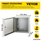 Caja de acero NEMA, 16 x 16 x 8'' | VEVOR