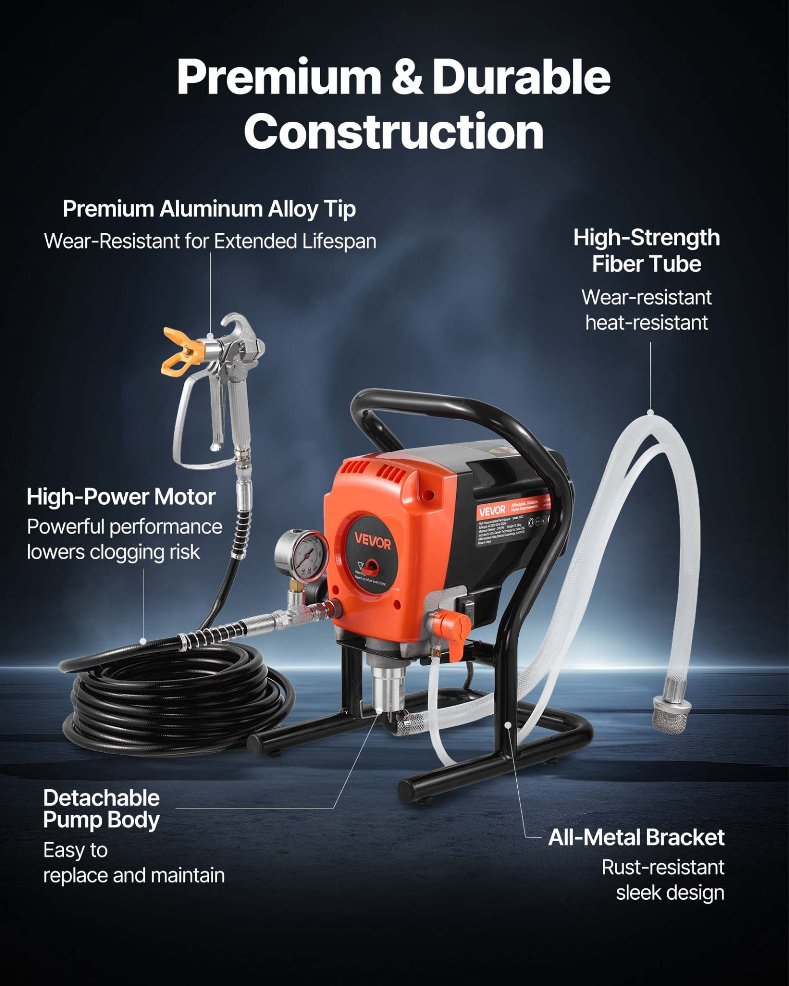 Pulverizador de pintura sin aire Stand, 900W | VEVOR