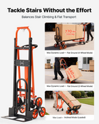 Carro industrial convertible 3 en 1 para subir escaleras | VEVOR