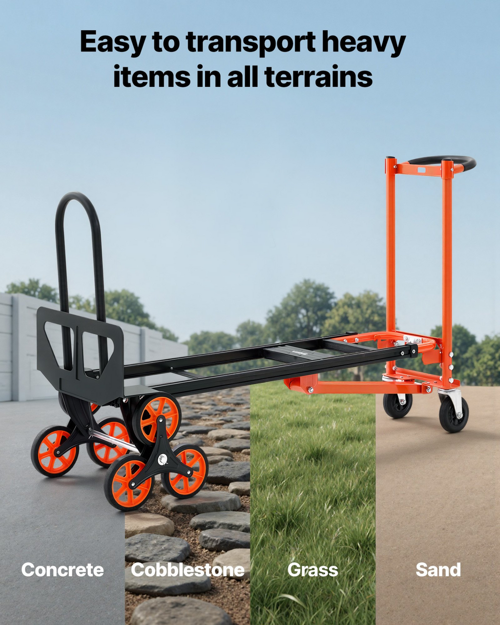 Carro industrial convertible 3 en 1 para subir escaleras | VEVOR