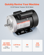 Motor eléctrico de 0, 5 HP | VEVOR