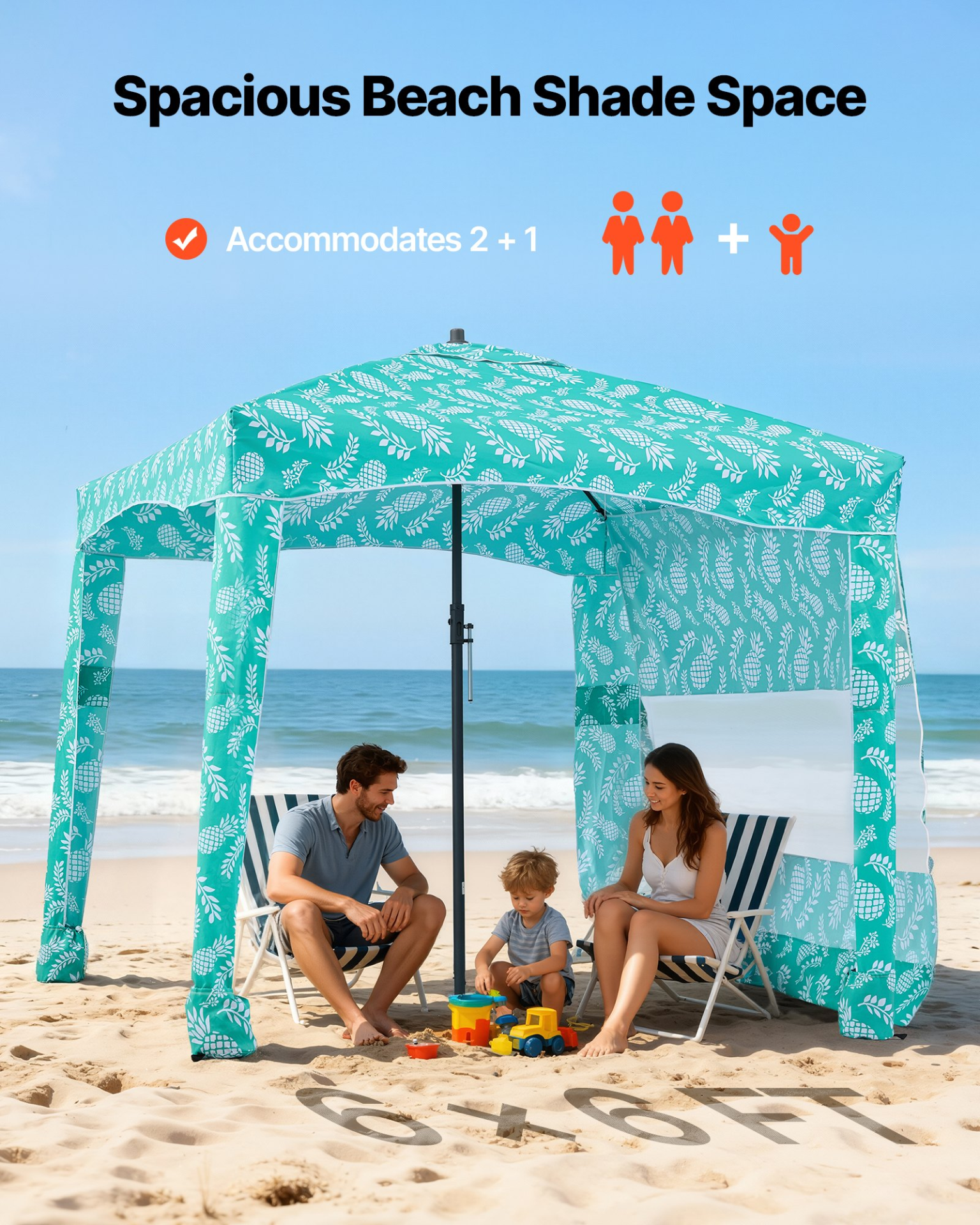 Cabaña de playa, toldo de playa de 1, 8 x | VEVOR