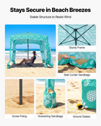 Cabaña de playa, toldo de playa de 1, 8 x | VEVOR