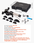 Kit doblador de tubos hidráulicos, de 1/4 a 7/8 de pulgada JLSDWGJYYK | VEVOR