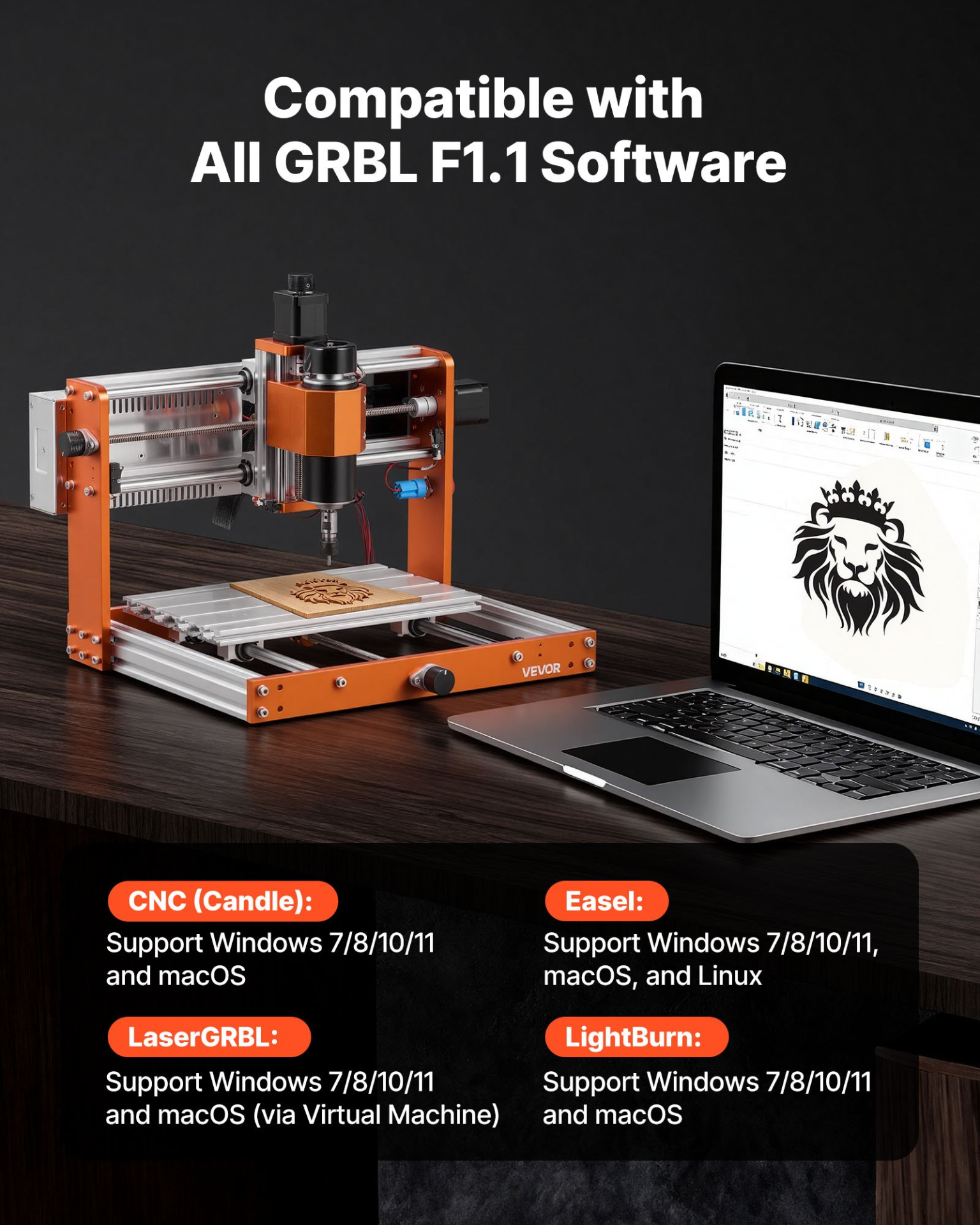 Fresadora CNC, husillo de 500 W | VEVOR