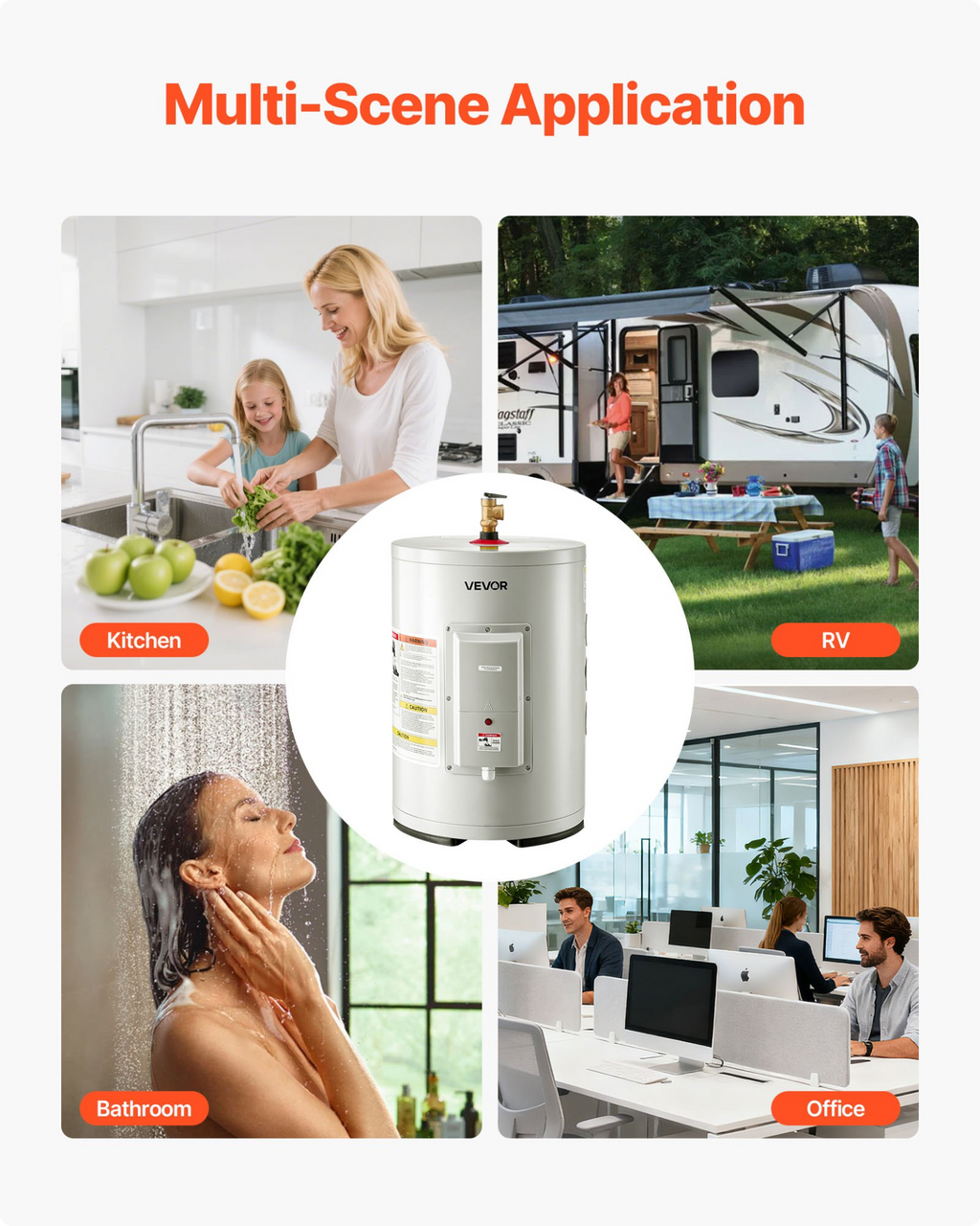 Calentador de agua eléctrico de 6 galones, 1600 W | VEVOR