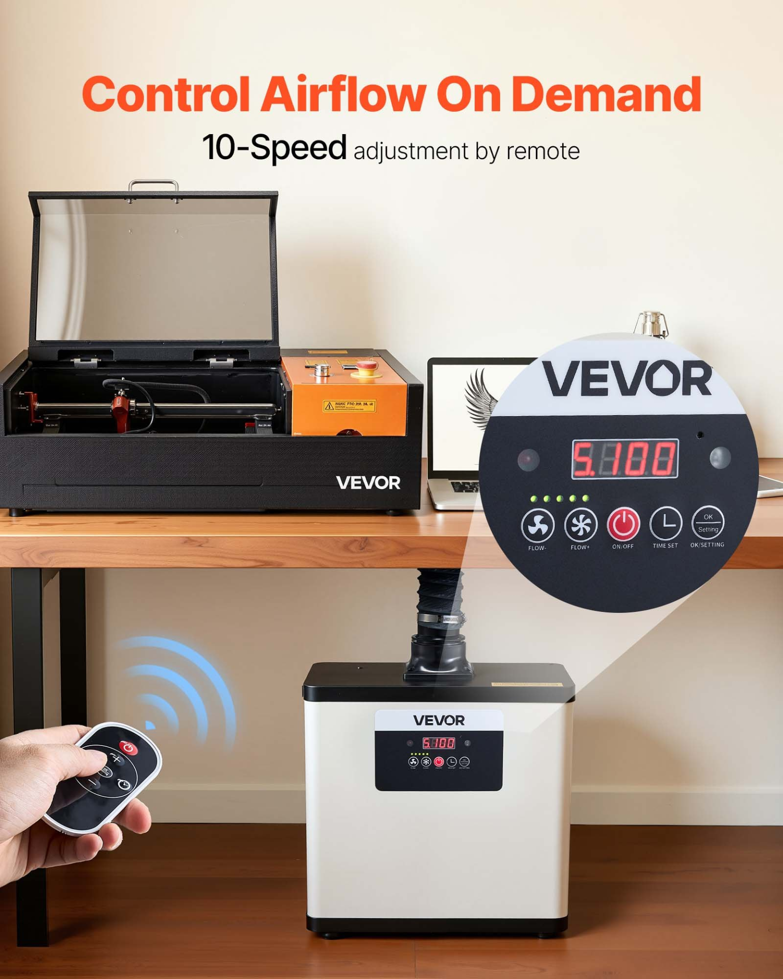 Extractor de humos de soldadura, 510 m³ | VEVOR