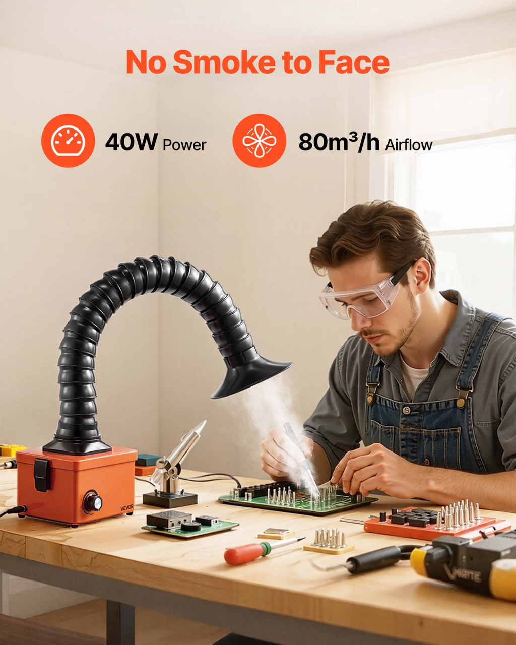 Extractor de humos de soldadura, 40 W | VEVOR