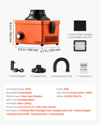 Extractor de humos de soldadura, 40 W | VEVOR