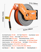 Carrete de manguera de aire retráctil KQRGJPMGKF | VEVOR
