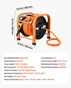 Carrete de manguera de aire retráctil de PVC de 3/8" x | VEVOR