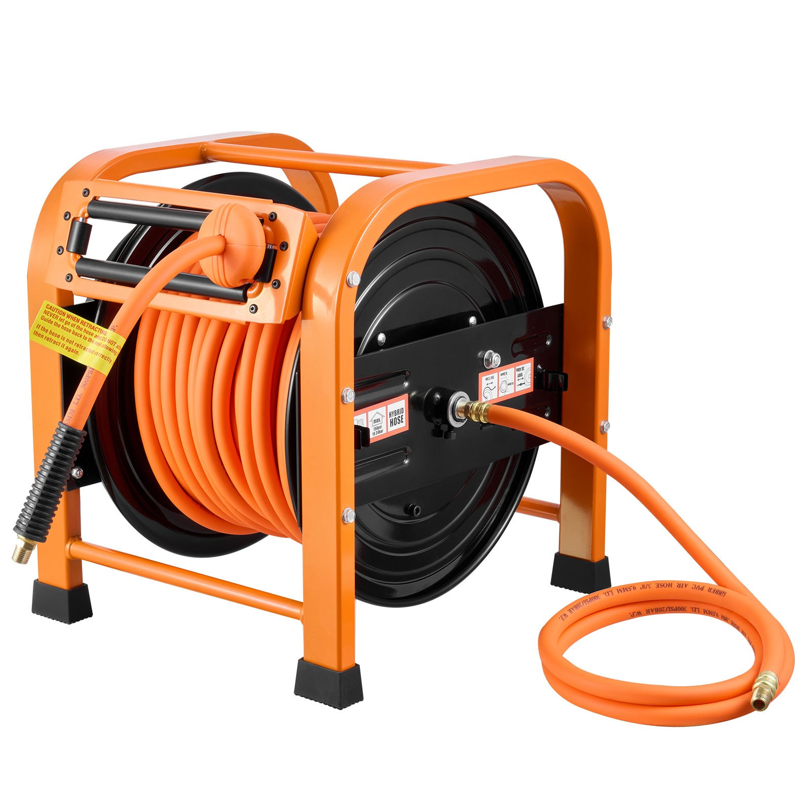Carrete de manguera de aire retráctil de PVC de 3/8" x | VEVOR