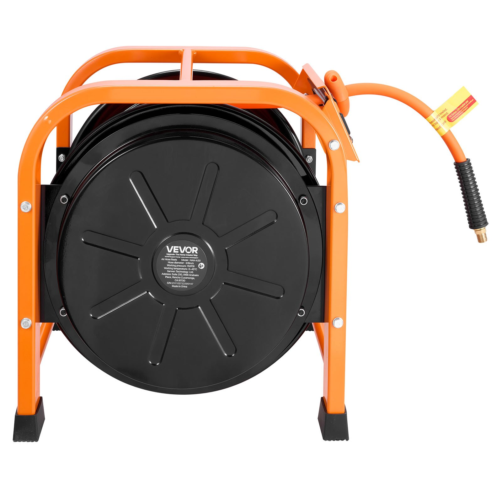 Carrete de manguera de aire retráctil de PVC de 3/8" x | VEVOR