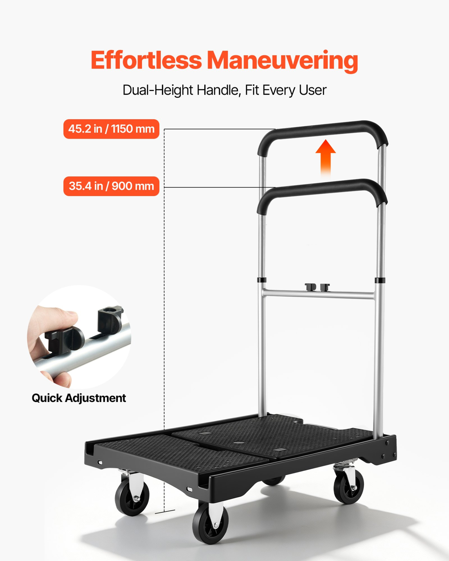 Carro de transporte plegable, capacidad de 150 kg | VEVOR