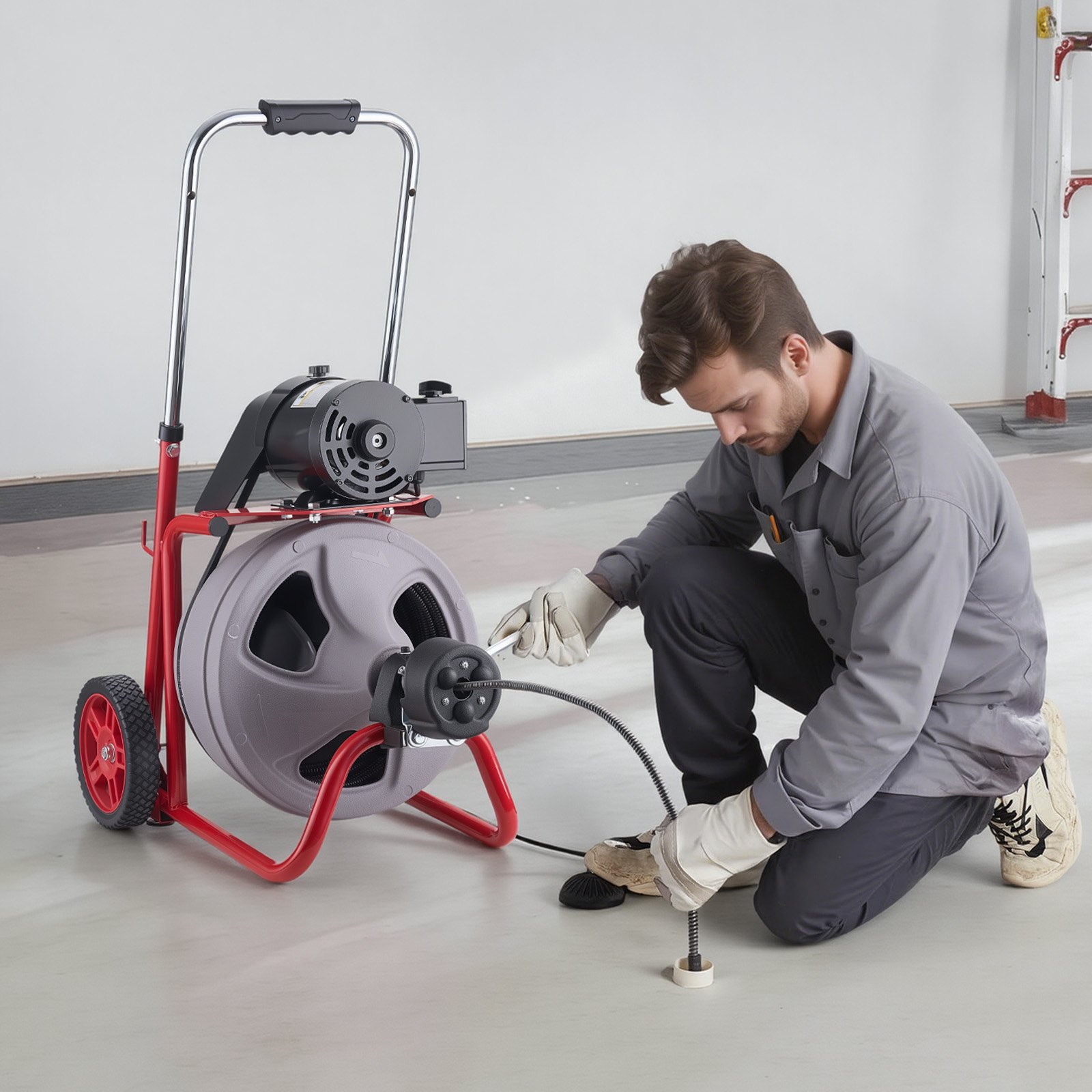 Máquina desatascadora de 30, 5 m x 9, 5 mm, 10 cm | VEVOR