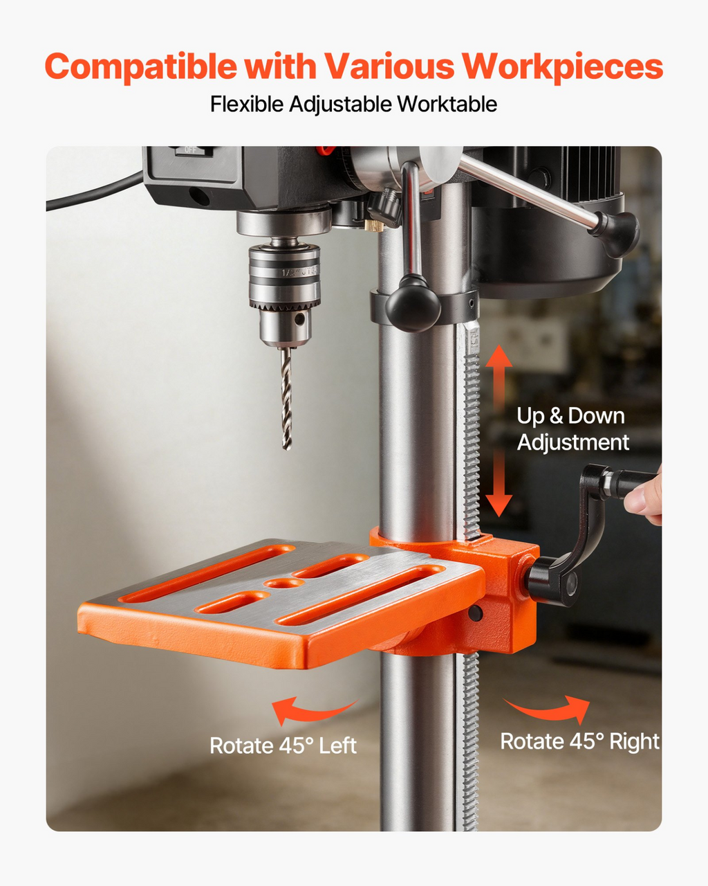 Taladro de mesa de 10 pulgadas, 5 amperios | VEVOR